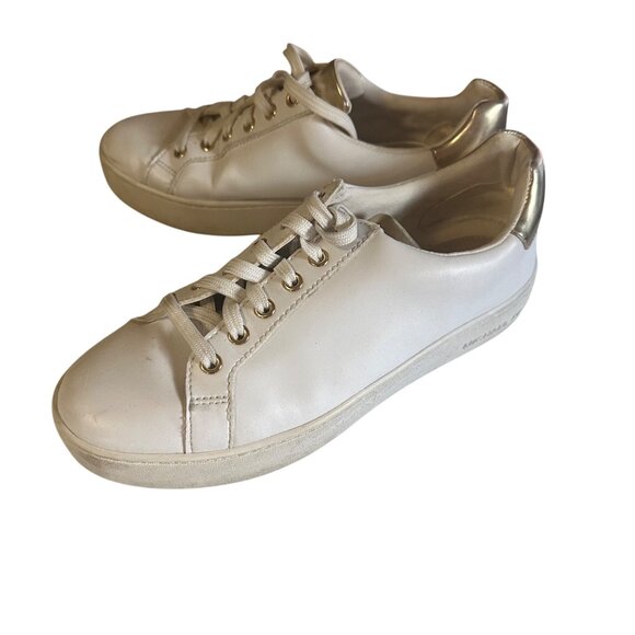 Michael Michael Kors white and gold size 6.5 M sneakers - Picture 1 of 6